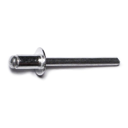 Midwest Fastener Blind Rivet, Dome Head, 3/16 in Dia., 11/32 in L, Aluminum Body, 50 PK 53935